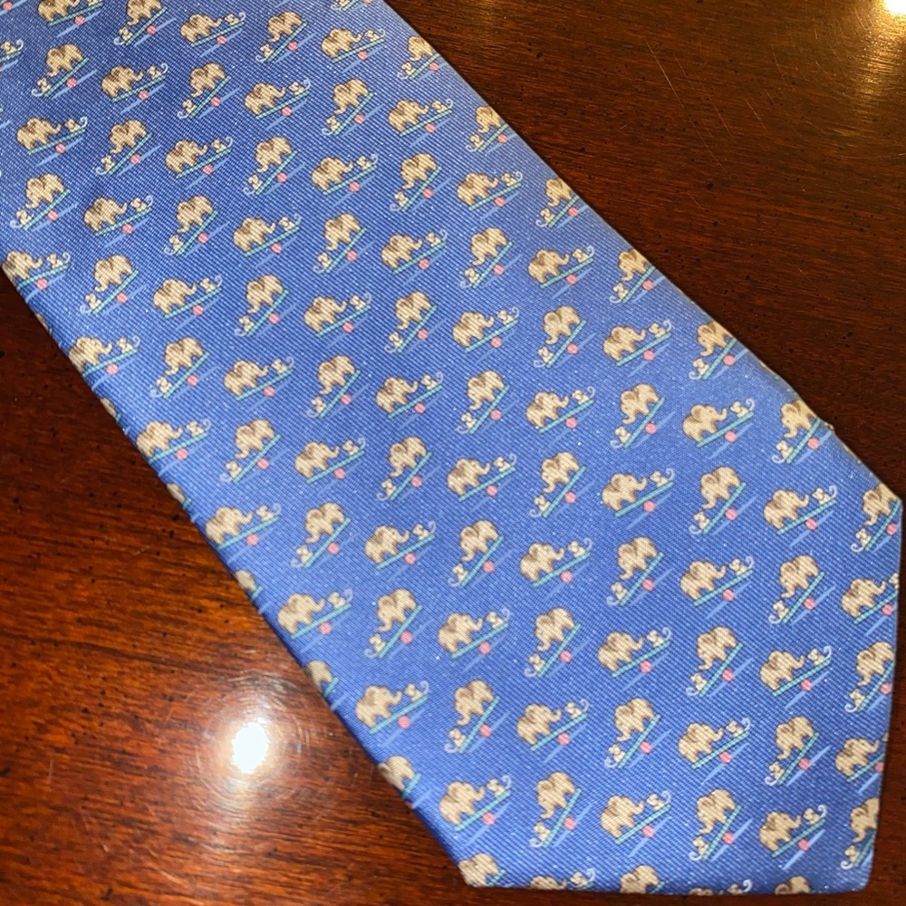 Salvatore Ferragamo Elephant & Mouse Print Tie